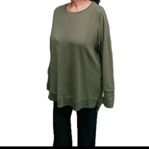 Time and Tru  sweater Olive Green Women's Top plus-size 20 long sleeves